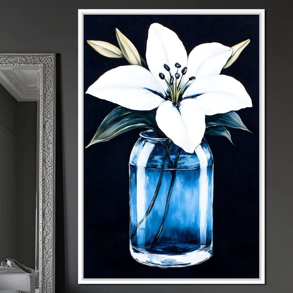 Petals In Glass Reflection Canvas Wall Art