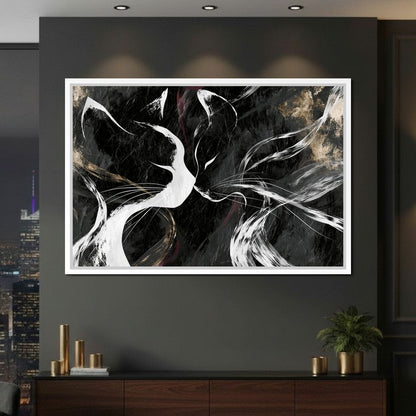 Gentle Souls Touching Their Cold Noses Canvas Wall Art