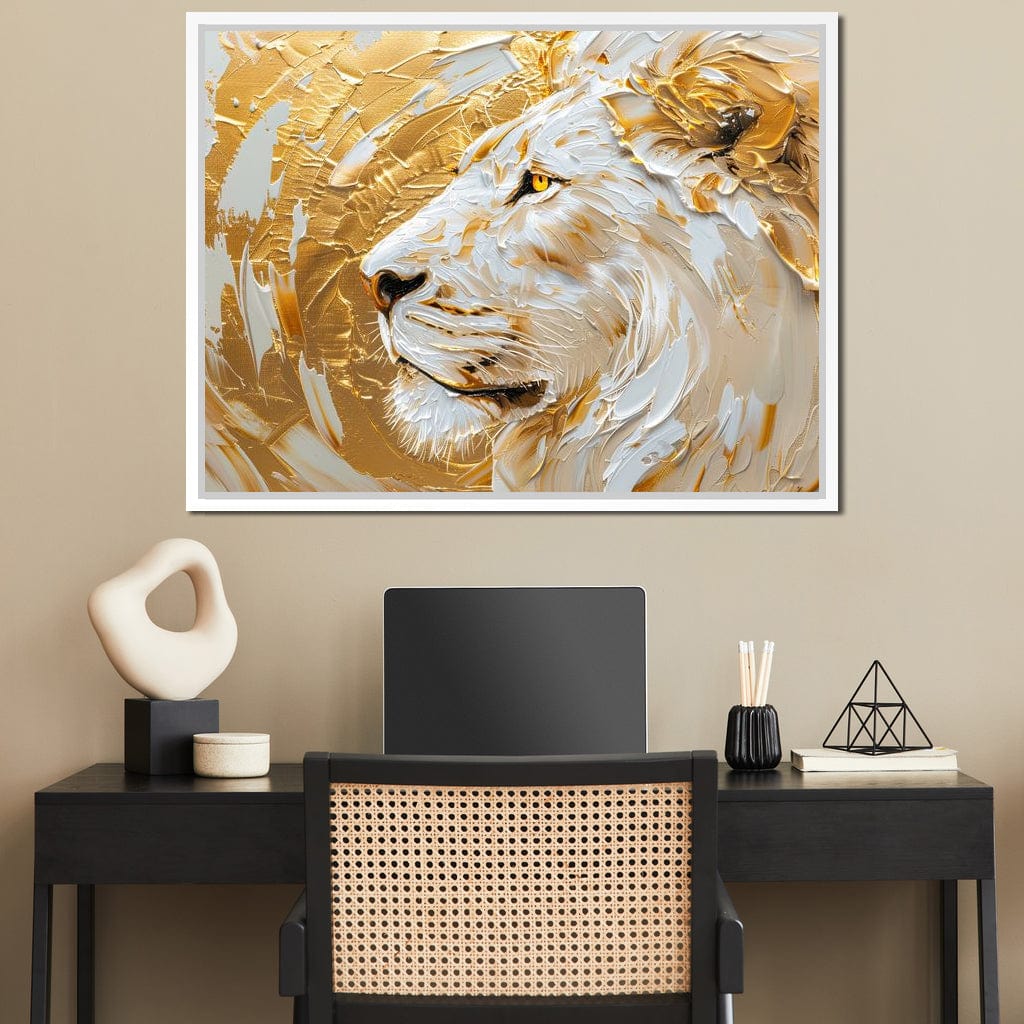Golden Monarch Lion Canvas Wall Art