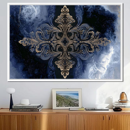 Gilded Blue Reverie Canvas Wall Art