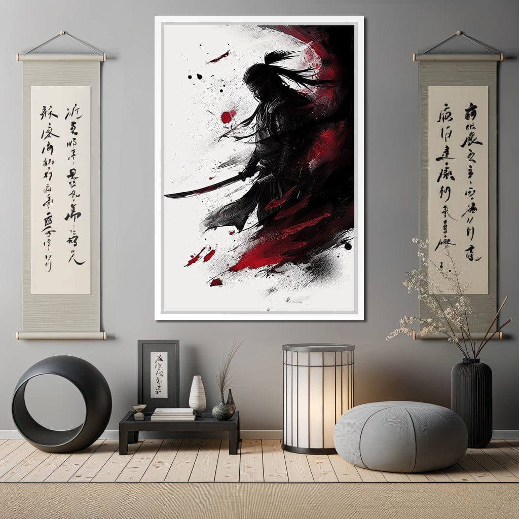 Samurai Chaos Canvas Wall Art
