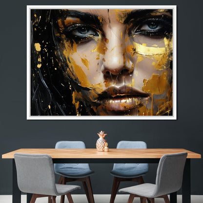 Black Gold Urban Graffiti Canvas Wall Art