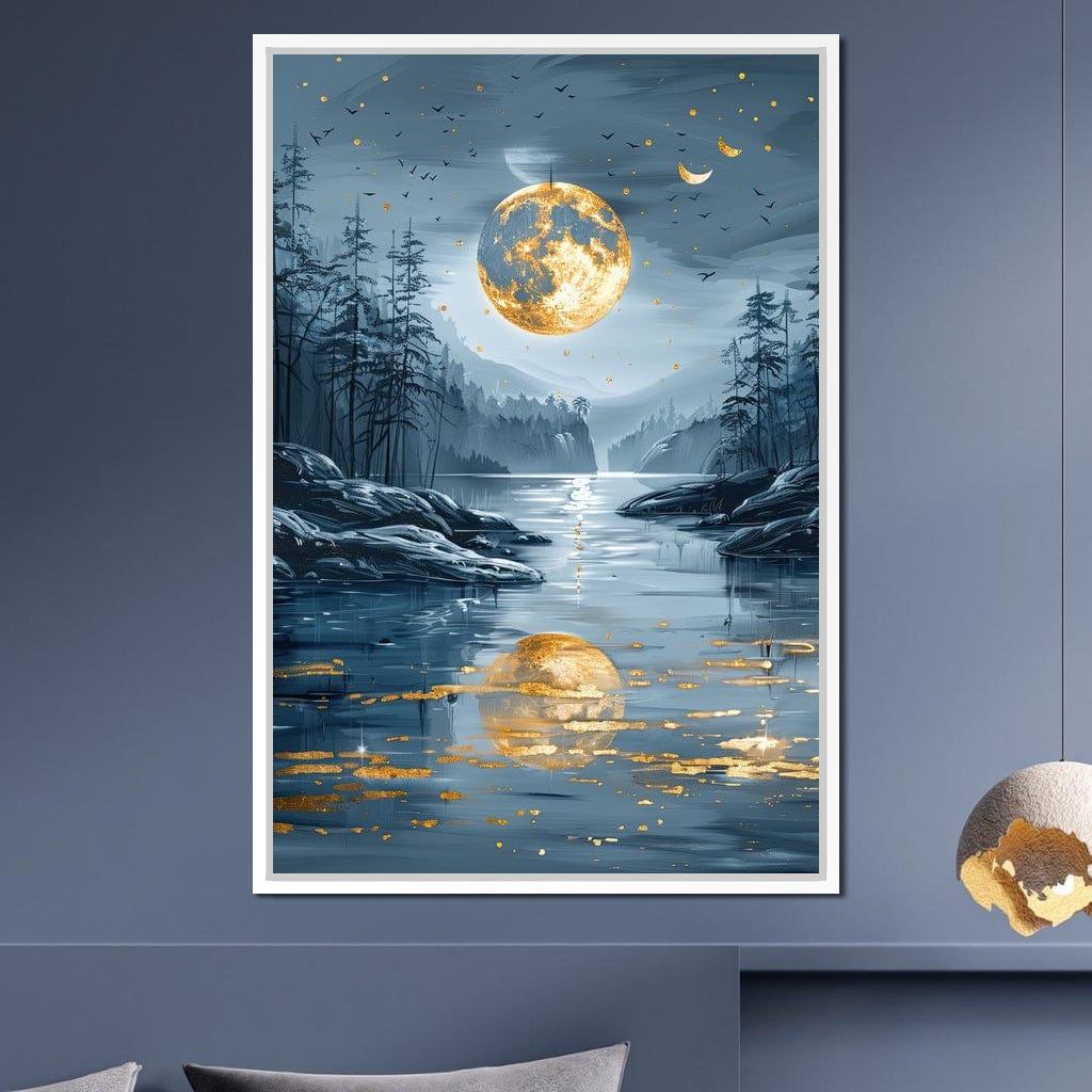 Luminous Nocturne Reflections Canvas Wall Art