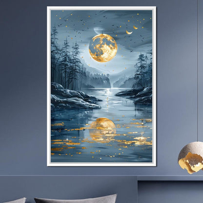 Luminous Nocturne Reflections Canvas Wall Art