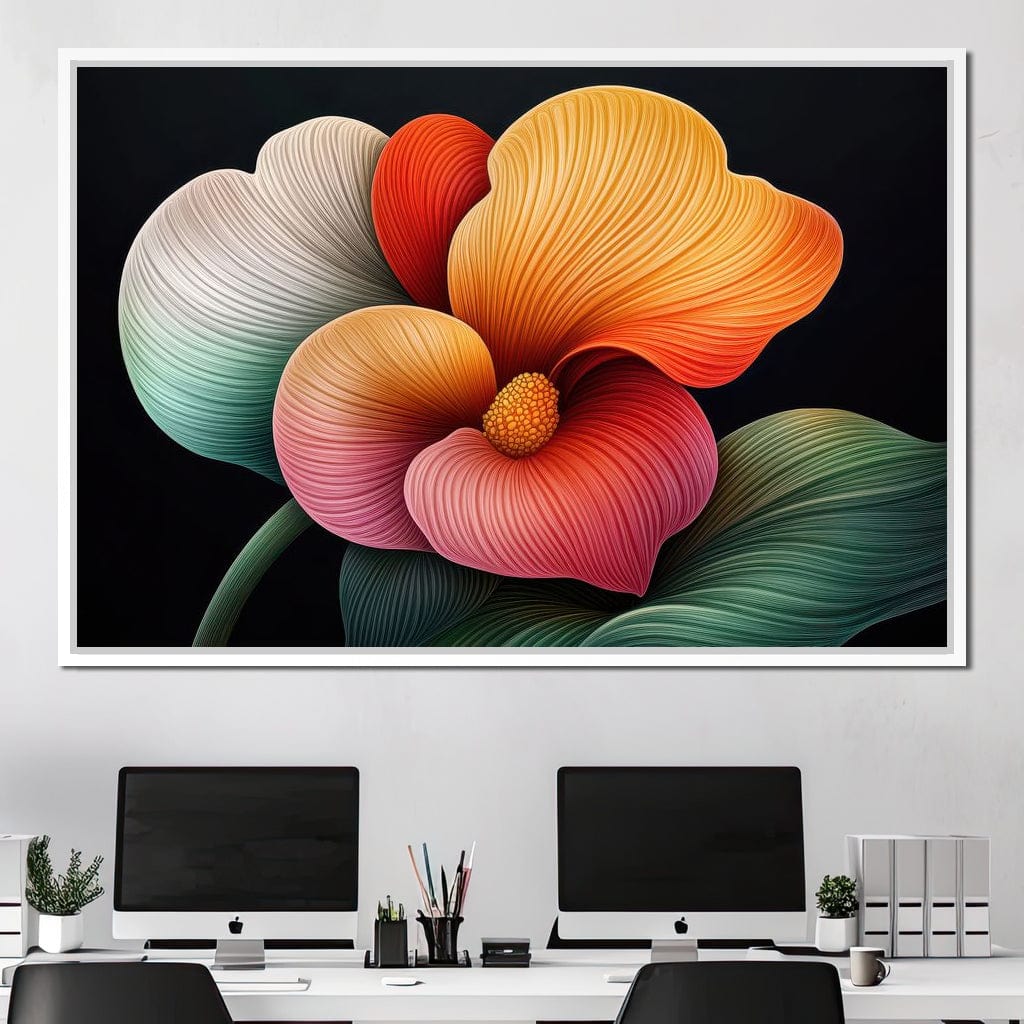 Petals That Dream in Neon Canvas Wall Art
