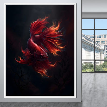 Red Fish Splendor Canvas Wall Art