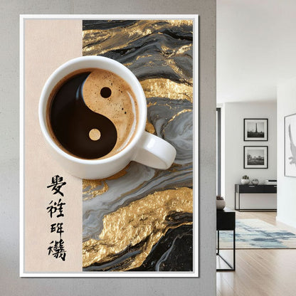 Zen Coffee Graceful Fortune Canvas Wall Art