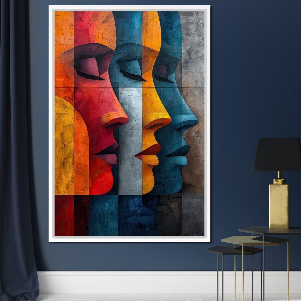 Chromatic Contours Converge Canvas Wall Art