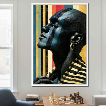 Pan Africa Colours Silhouette Canvas Wall Art