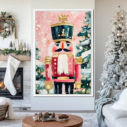 Festive Nutcracker Snow Parade Canvas Wall Art