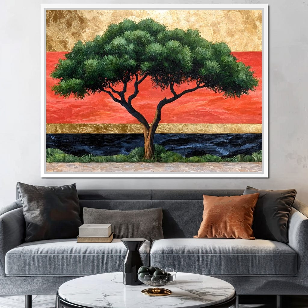 Majestic Dawn Tree Harmony Canvas Wall Art