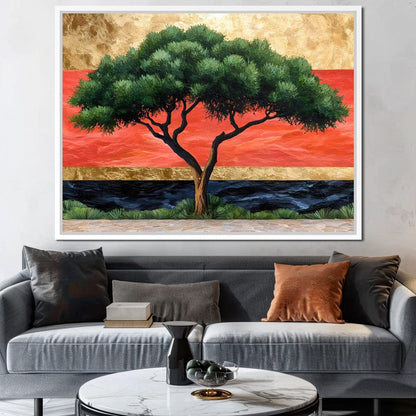 Majestic Dawn Tree Harmony Canvas Wall Art