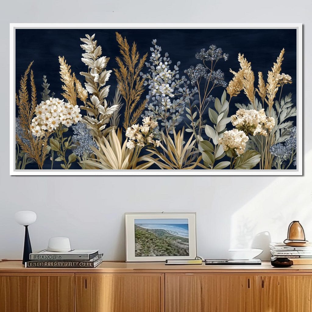 Midnight Botanical Bouquet Canvas Wall Art