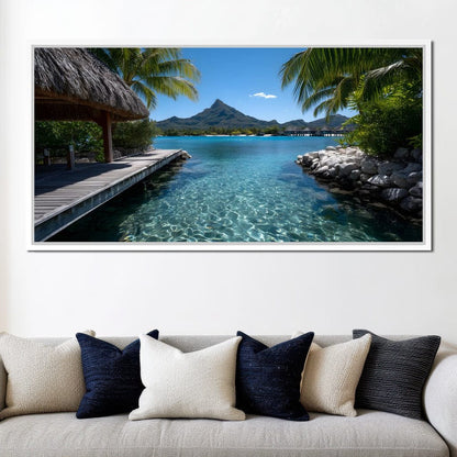 Tranquil Island Paradise Scene Canvas Wall Art