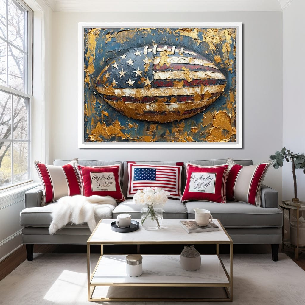 Patriotic Football Canvas Wall Art