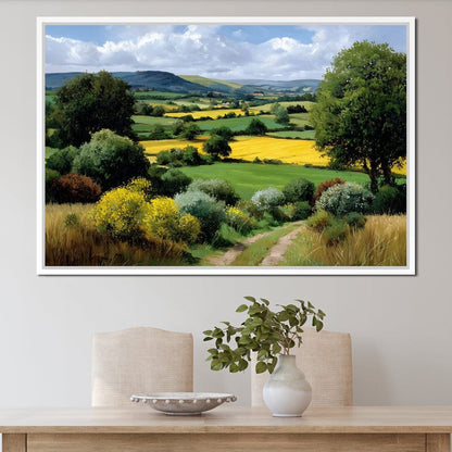Golden Fields Country Path Canvas Wall Art