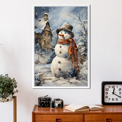 Christmas Snowman Canvas Wall Art