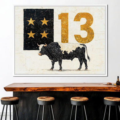 Starlit Cattle #13 Canvas Wall Art