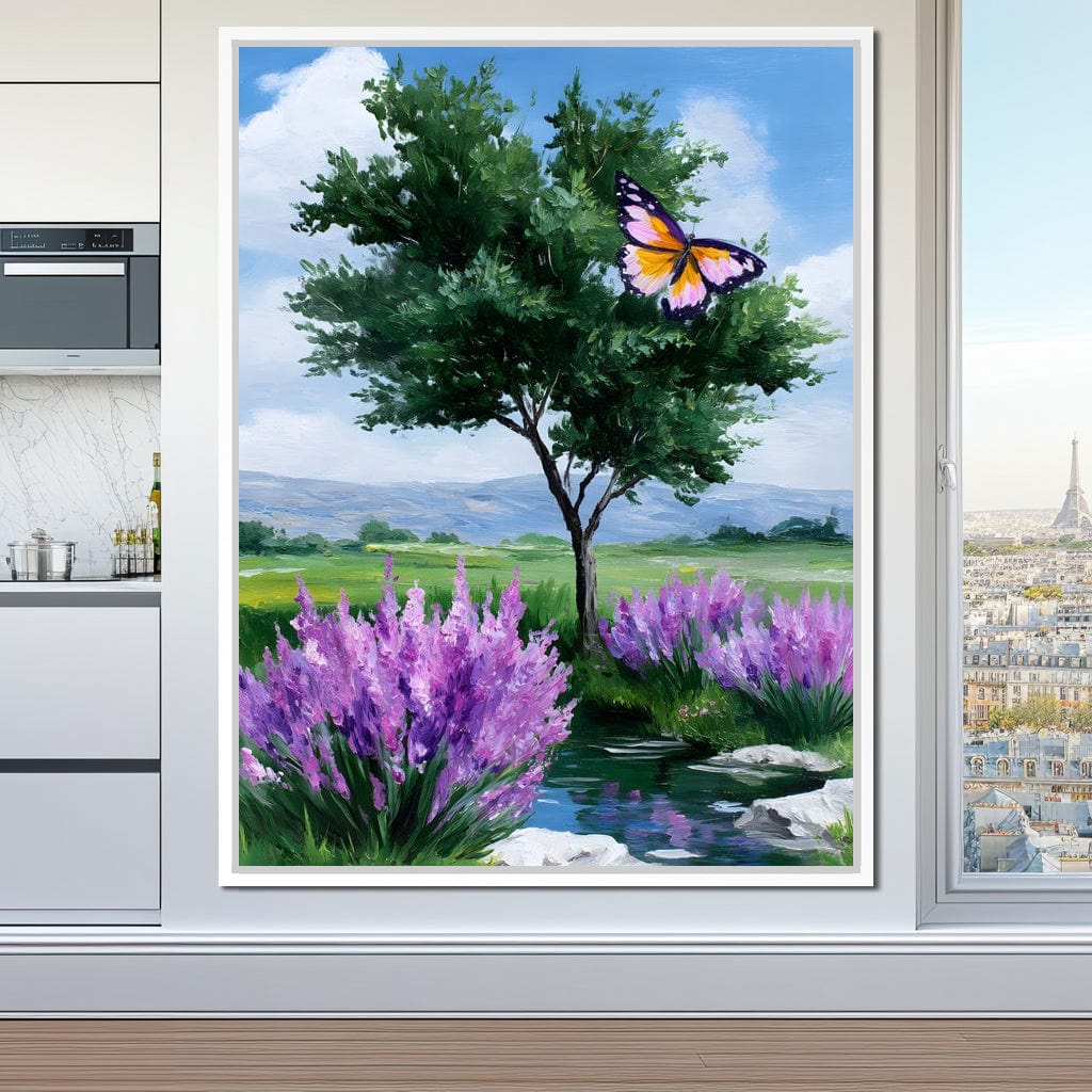 Butterfly Meadow Tranquility Canvas Wall Art