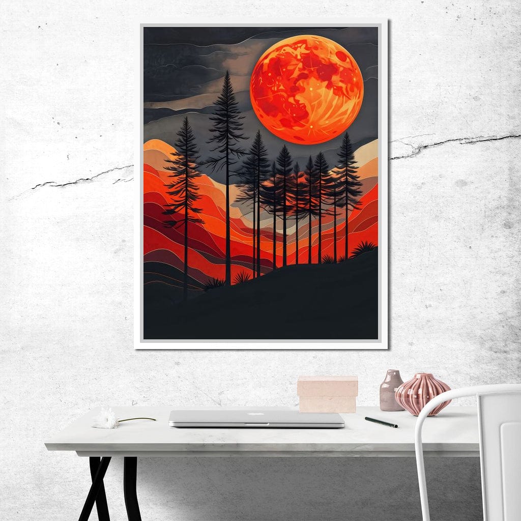 Blood Moon Forest Canvas Wall Art