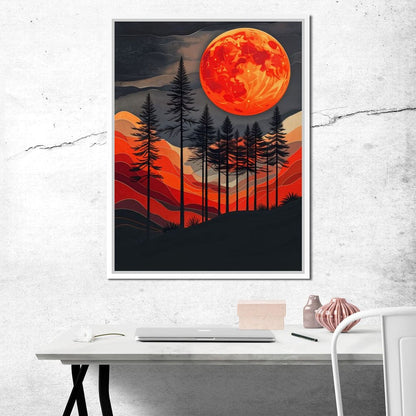 Blood Moon Forest Canvas Wall Art