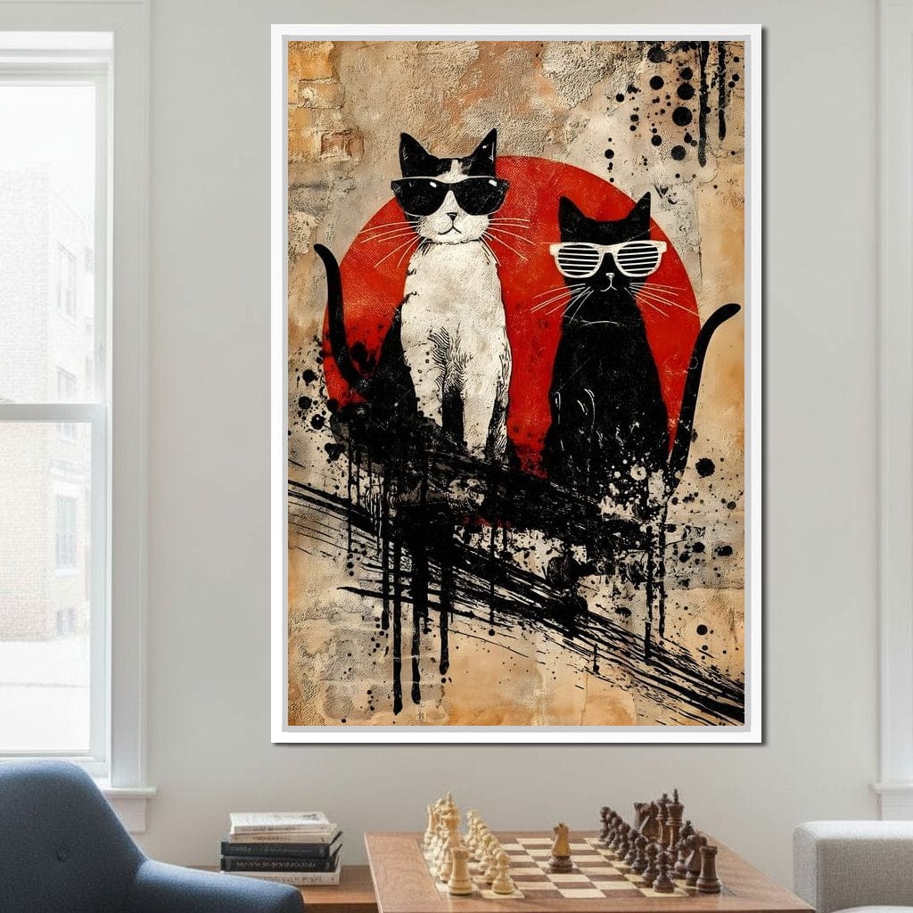 Streetwise Cats With Shades Canvas Wall Art
