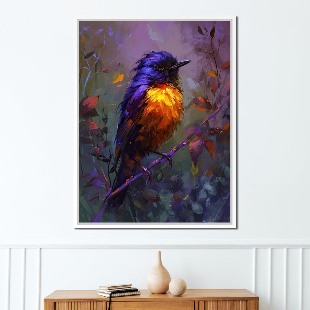Majestic Twilight Bird Perched Canvas Wall Art