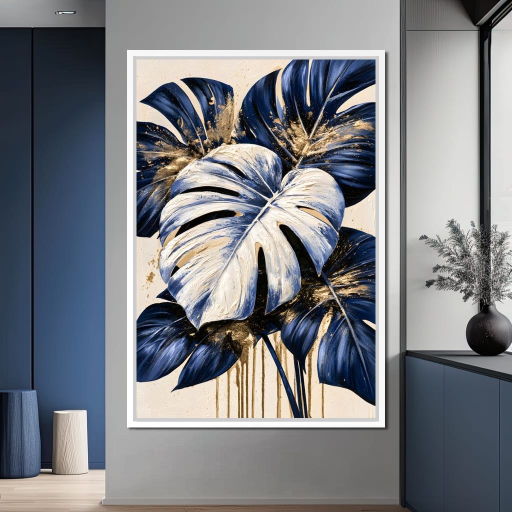 Gilded Foliage Under Midnight Shadows Canvas Wall Art
