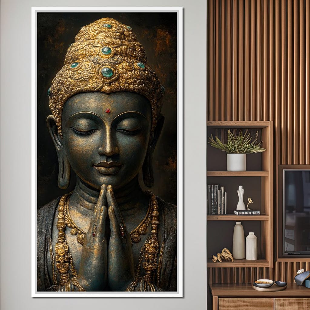 Golden Buddha Tranquility Canvas Wall Art