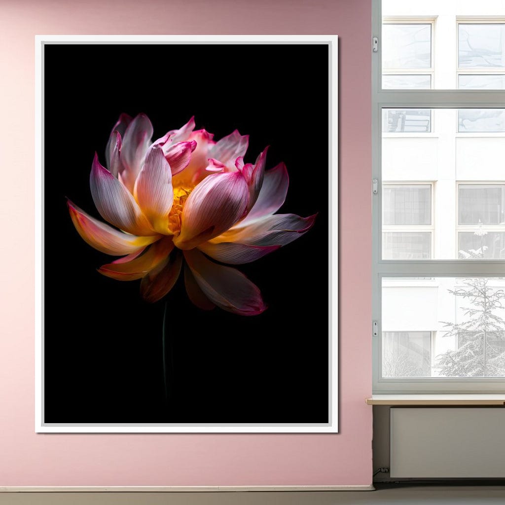 Luminous Lotus Radiant Petals Canvas Wall Art