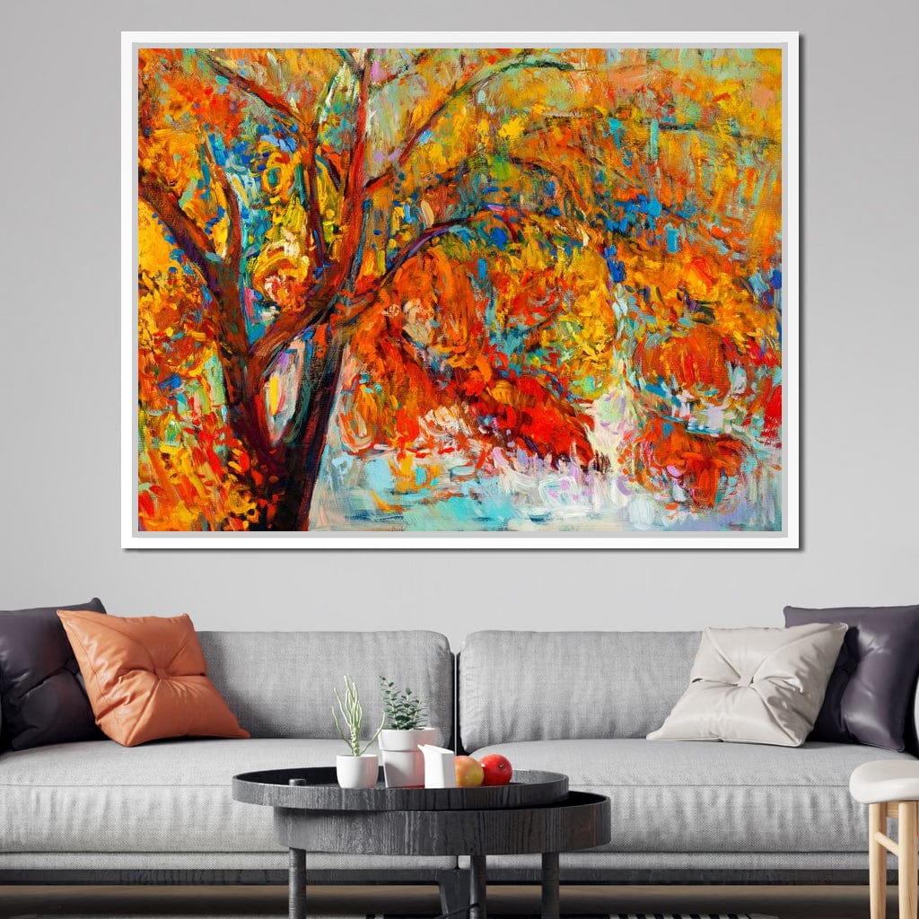 Red & Yellow Autumn Tree Canvas Wall Art