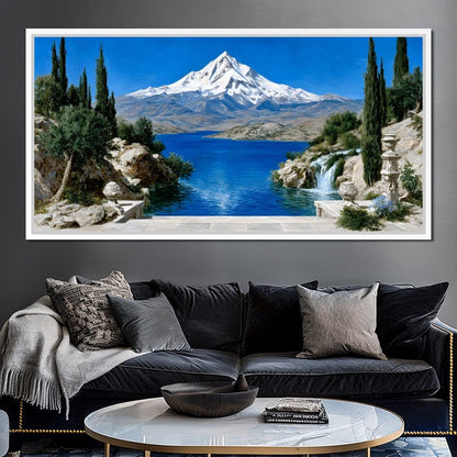 Majestic Peaks and Tranquility Canvas Wall Art