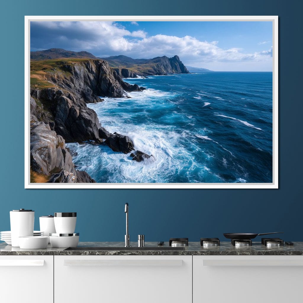 Wild Atlantic Cliff Horizon Canvas Wall Art