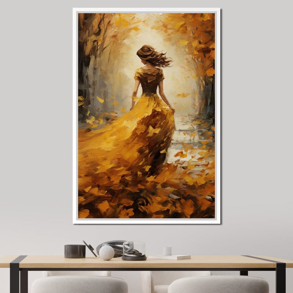 Amber Forest Promenade Canvas Wall Art