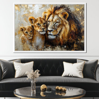 Majestic Bond of the Wild Lions Canvas Wall Art