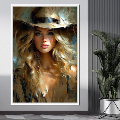 Golden Serenity Portrait Canvas Wall Art