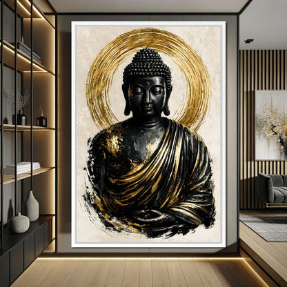 Silent Radiance of the Gilded Soul Canvas Wall Art