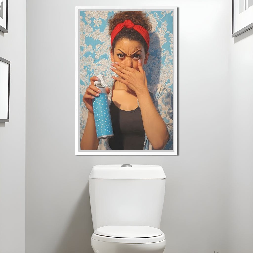 Bathroom Spray Panic Canvas Wall Art