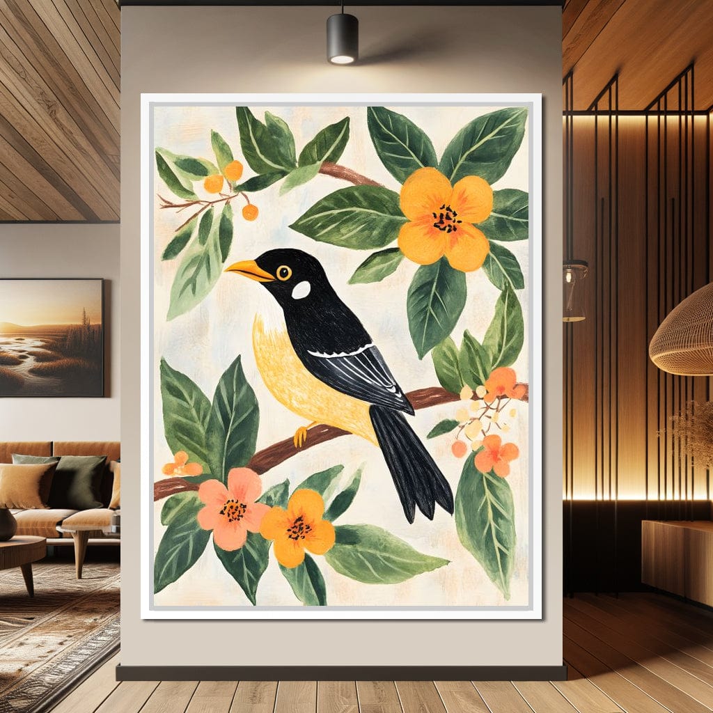 Birdsong Among Blossoms Canvas Wall Art