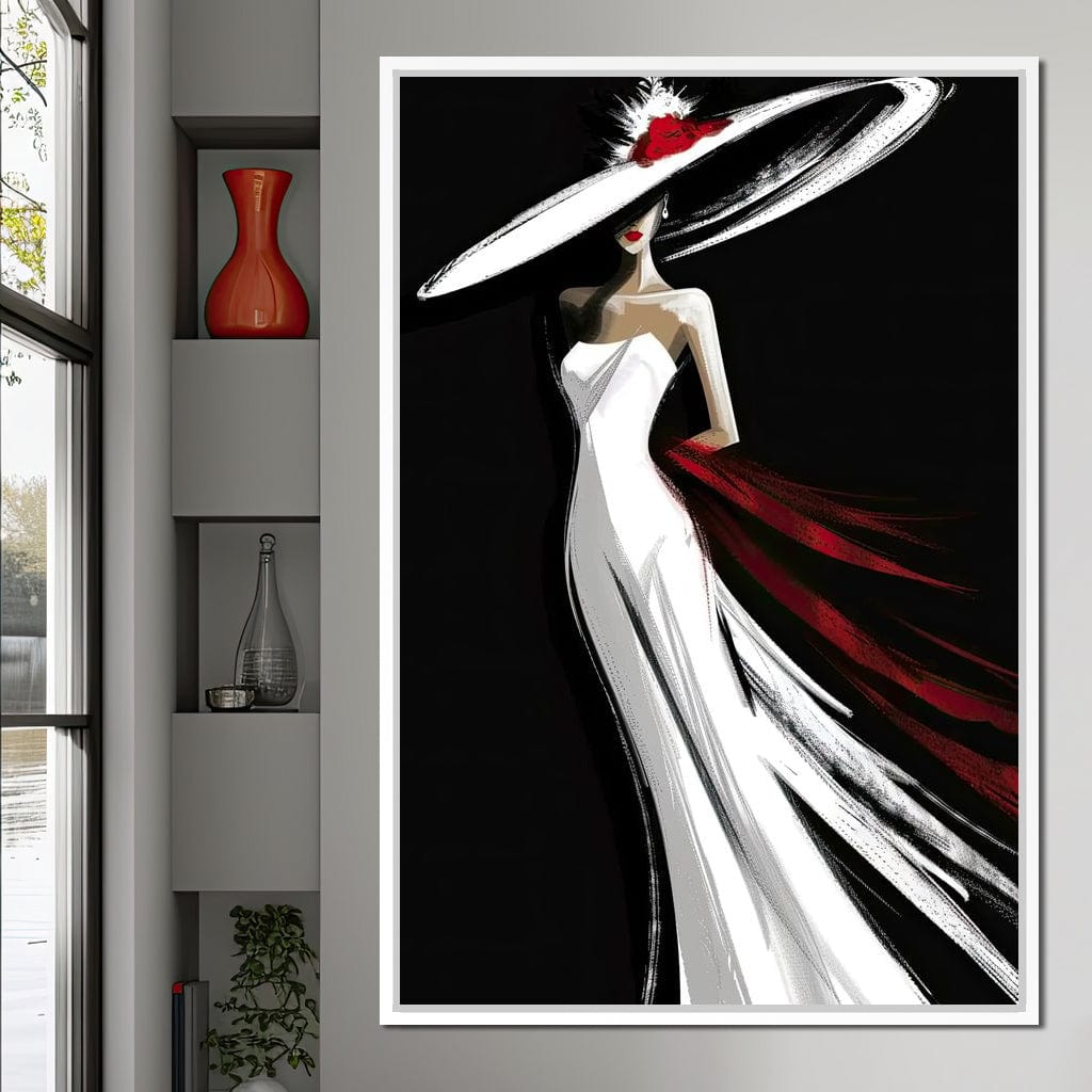 The White Dress - Elegant Silhouette Canvas Wall Art