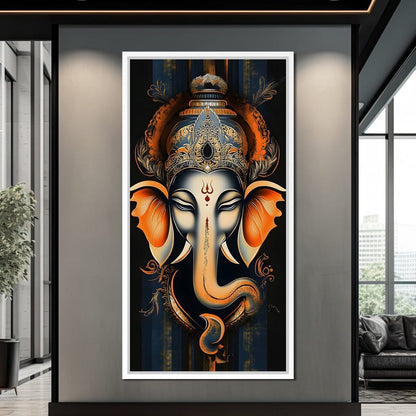 Divine Graceful Ganesha's Blessing Canvas Wall Art
