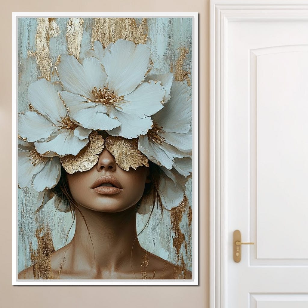 Golden Petal Head Canvas Wall Art