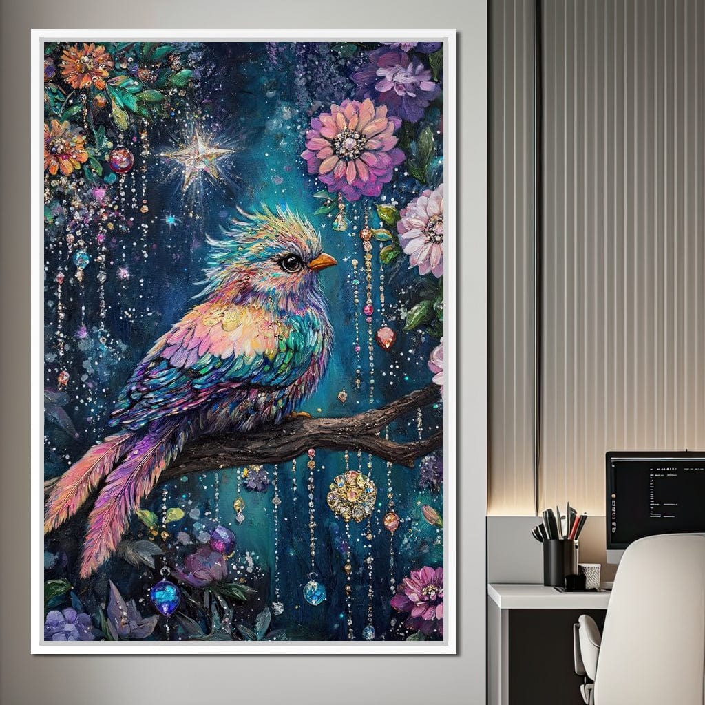 Enchanted Birdsong Night Tapestry Canvas Wall Art
