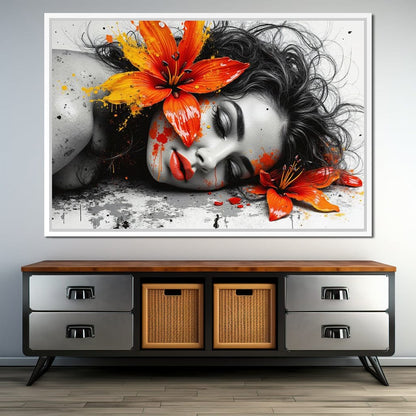 Flower Poise Canvas Wall Art