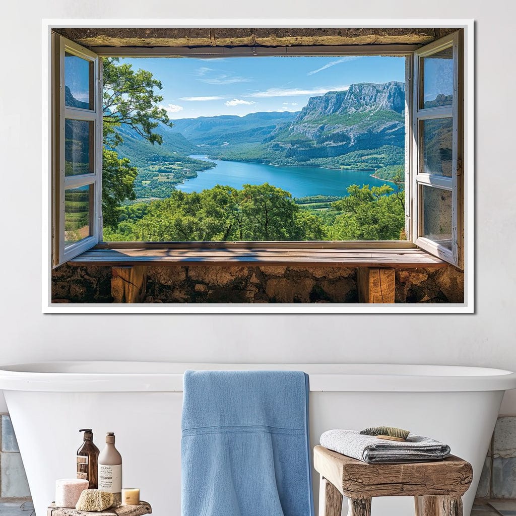 Window to Serene Vistas Canvas Wall Art