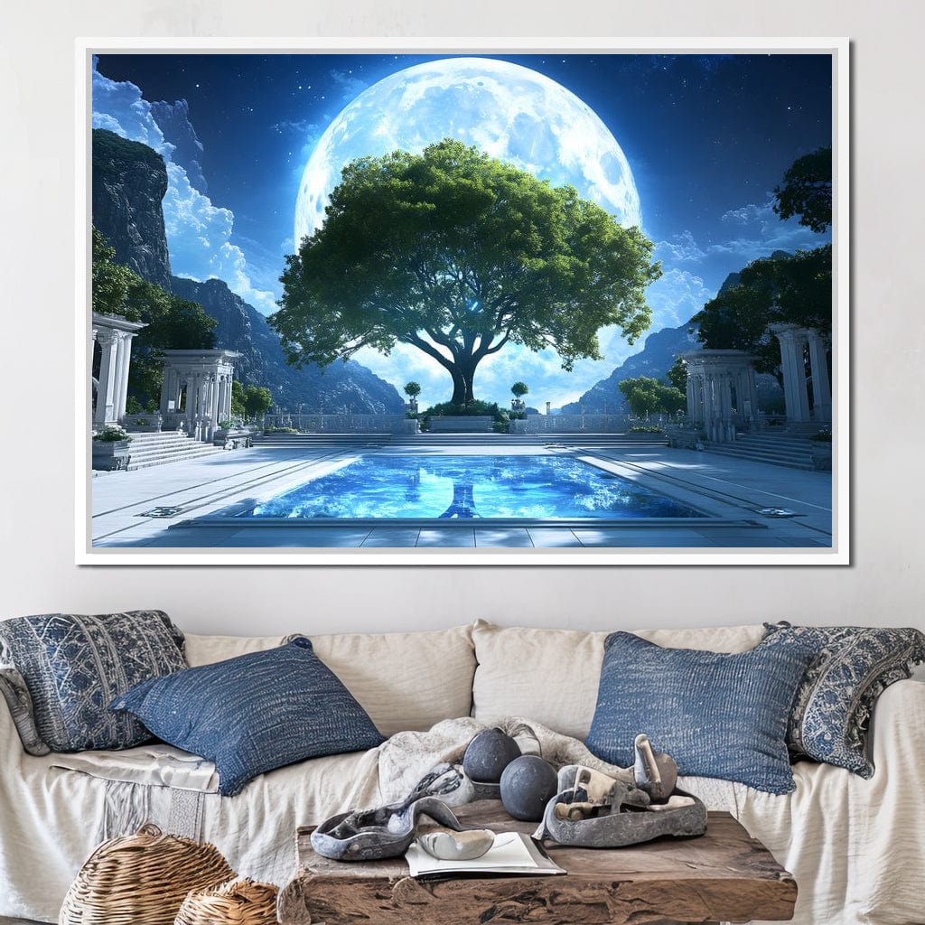 Lunar Reflection Sanctuary Canvas Wall Art