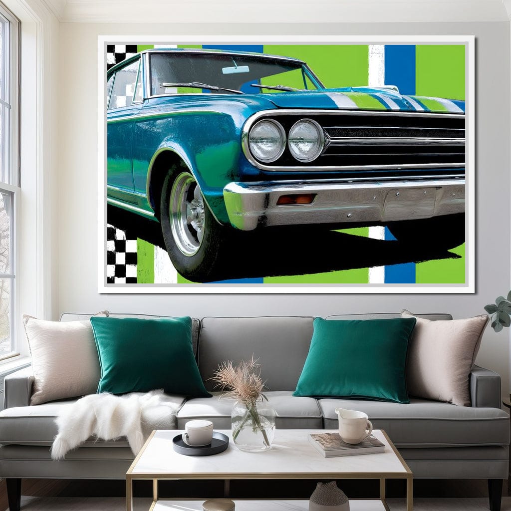 Vintage Racer Power Pop Vibe Canvas Wall Art