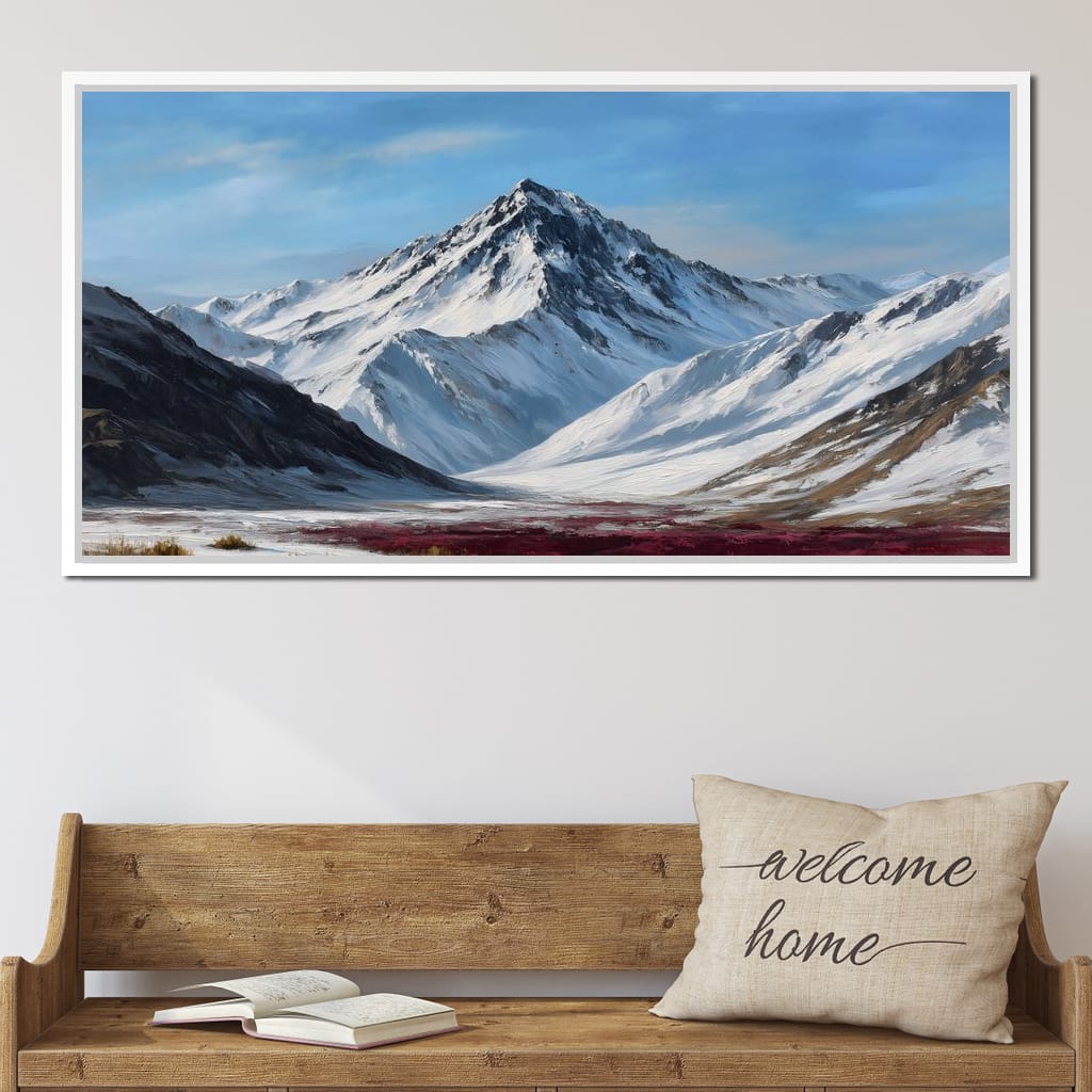 Snowy Alpine Peak Canvas Wall Art