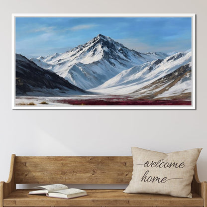 Snowy Alpine Peak Canvas Wall Art