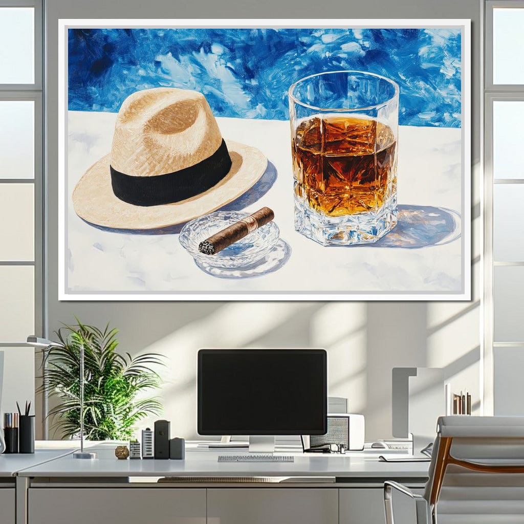 Cigar by the Pool Canvas Wall Art